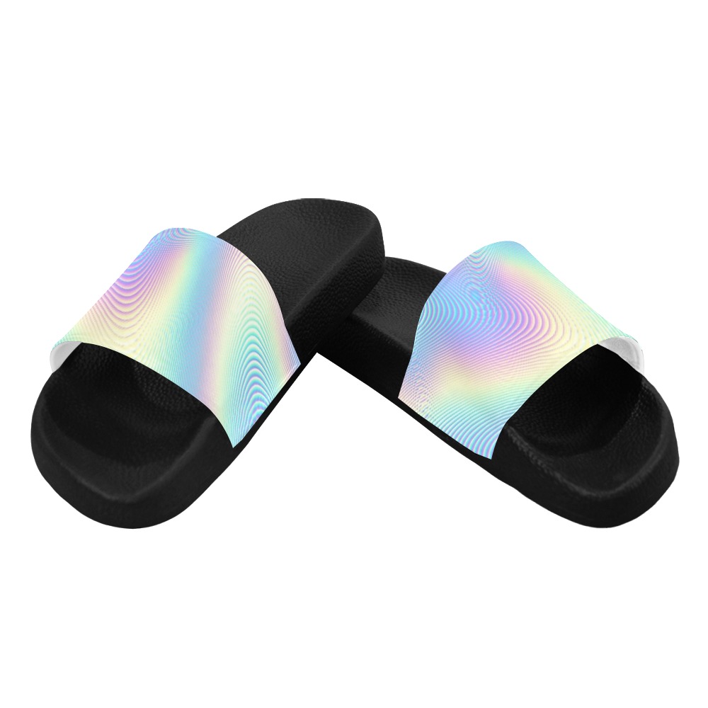 Holographic Rainbow Prints Women's Slide Sandals (Model 057)