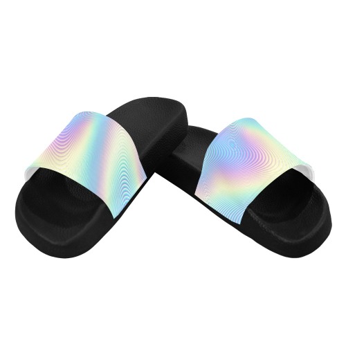 Holographic Rainbow Prints Women's Slide Sandals (Model 057)