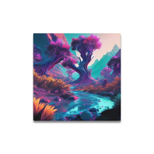 psychedelic landscape 18 Upgraded Canvas Print 16"x16"