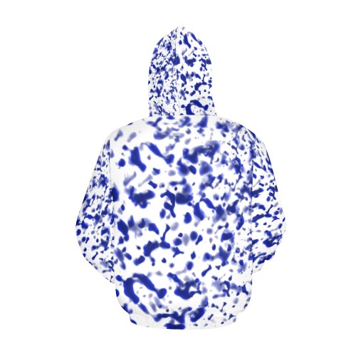 Paint Spatter Blue All Over Print Hoodie for Men (USA Size) (Model H13)