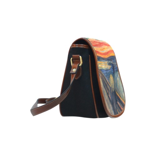Edvard Munch-The scream Saddle Bag/Small (Model 1649)(Flap Customization)