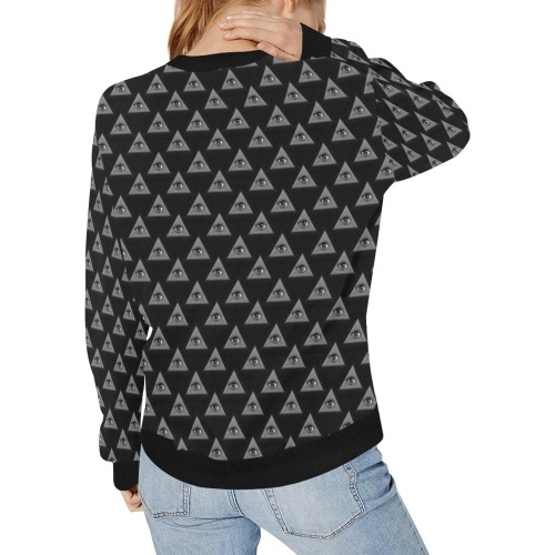digitaldesign Women's Rib Cuff Crew Neck Sweatshirt (Model H34)