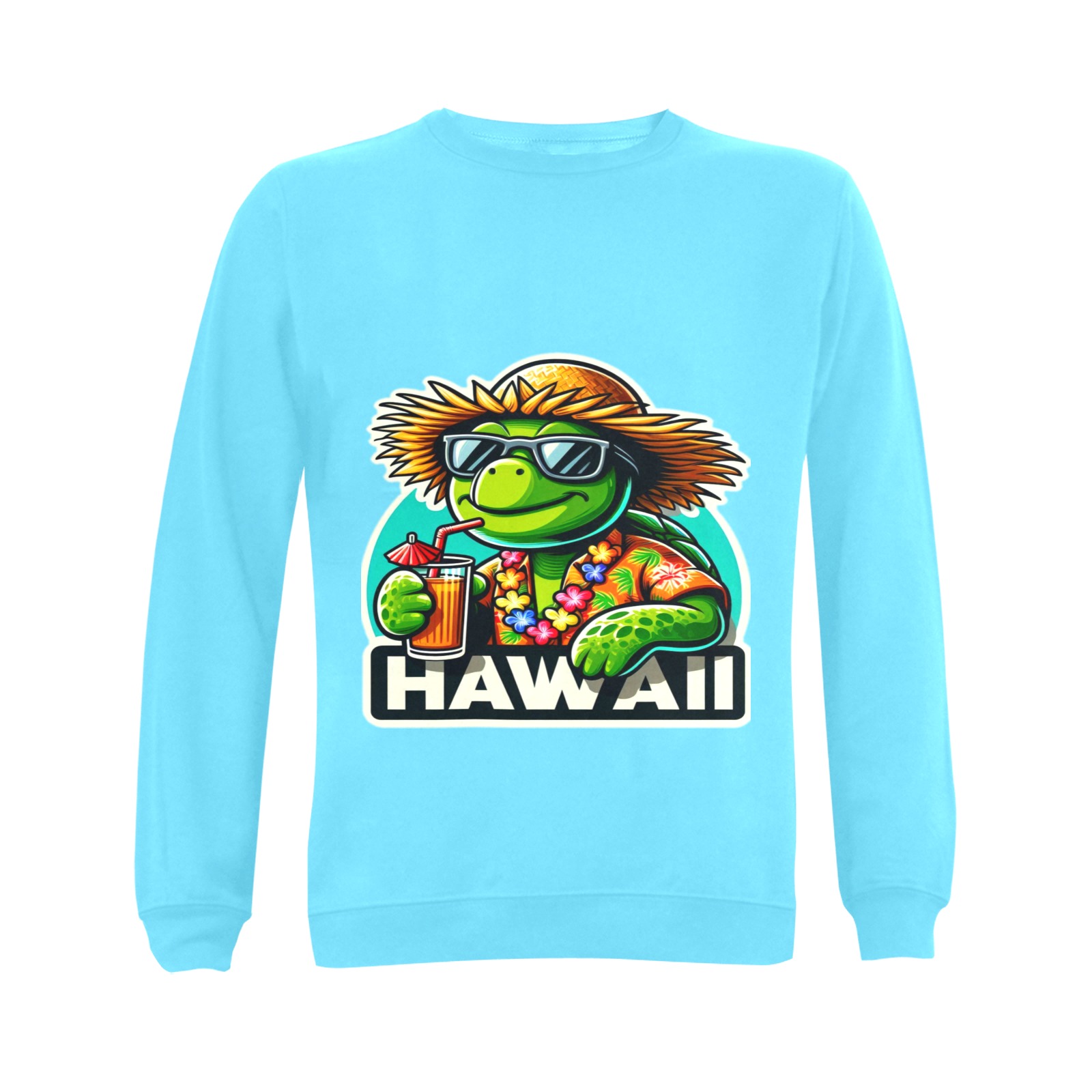 GREEN SEA TURTLE-HAWAII 2 Gildan Crewneck Sweatshirt(NEW) (Model H01)