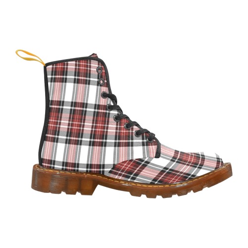 Red Black Plaid Martin Boots For Women Model 1203H