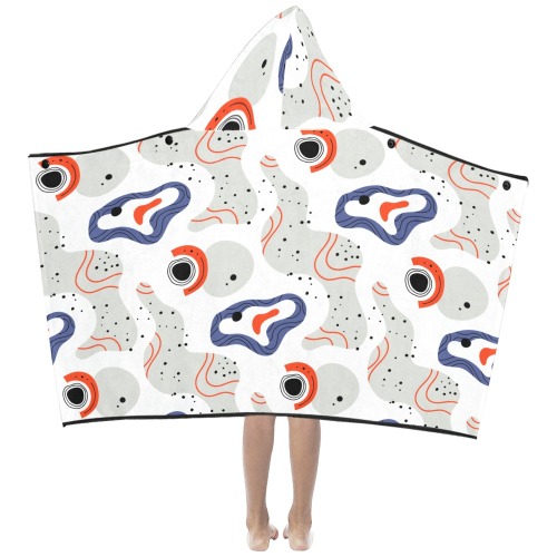 Elegant Abstract Mid Century Pattern Kids' Hooded Bath Towels
