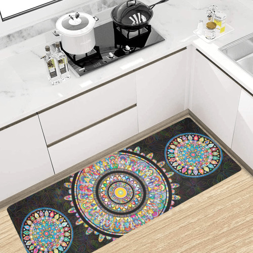 Circles Mosaic Kitchen Mat Kitchen Mat 48"x17"