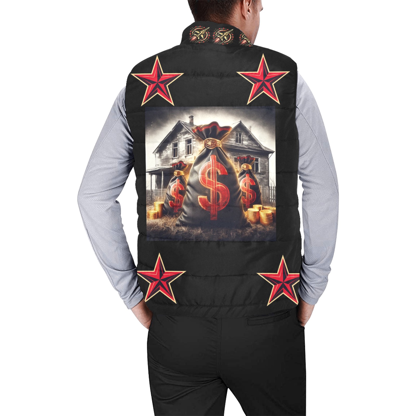 sakboy vest Men's Padded Vest Jacket (Model H44)