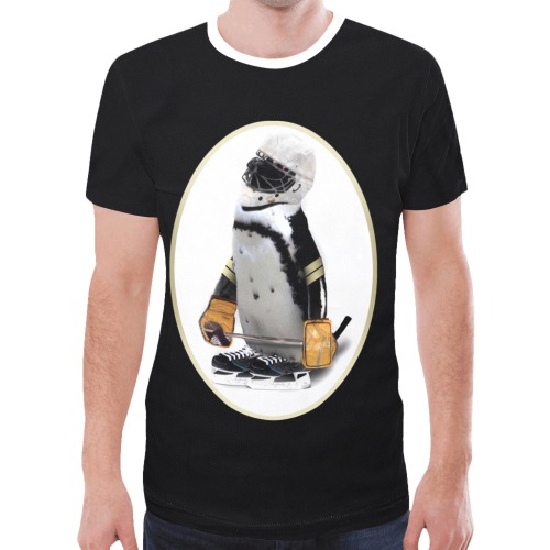 Penguin Ice Hockey New All Over Print T-shirt for Men (Model T45)