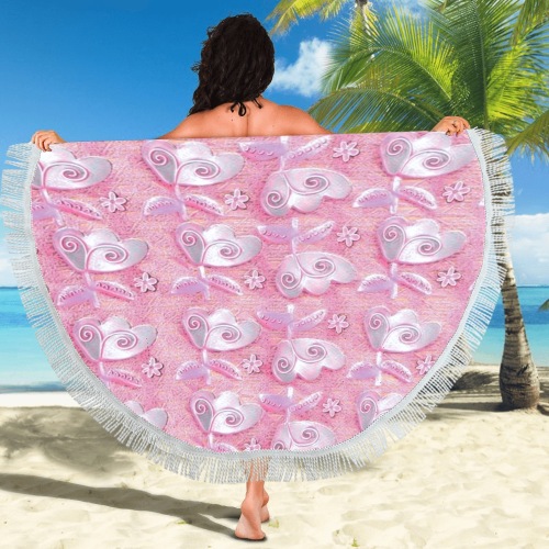 Cool in pink Circular Beach Shawl 59"x 59"