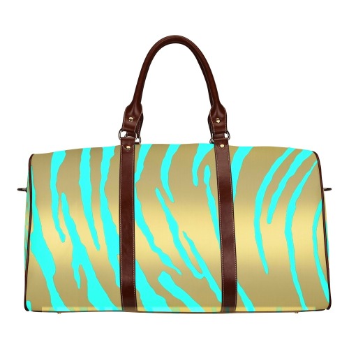 Gold Tiger Stripes Aqua Waterproof Travel Bag/Small (Model 1639)