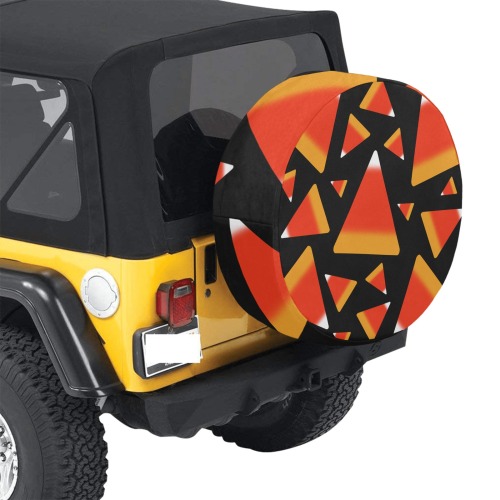 Candy Corn in Red and Orange 34 Inch Spare Tire Cover