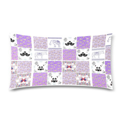 Purple Paisley Birds and Animals Patchwork Design Rectangle Pillow Case 20"x36"(Twin Sides)
