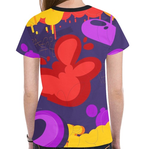 Colorful Cartooon New All Over Print T-shirt for Women (Model T45)
