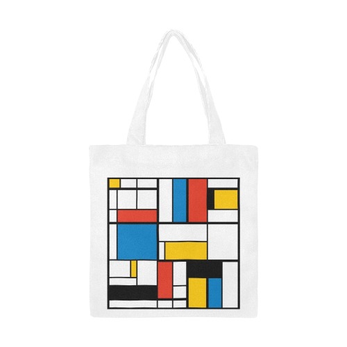 Mondrian De Stijl Modern Canvas Tote Bag/Small (Model 1700)