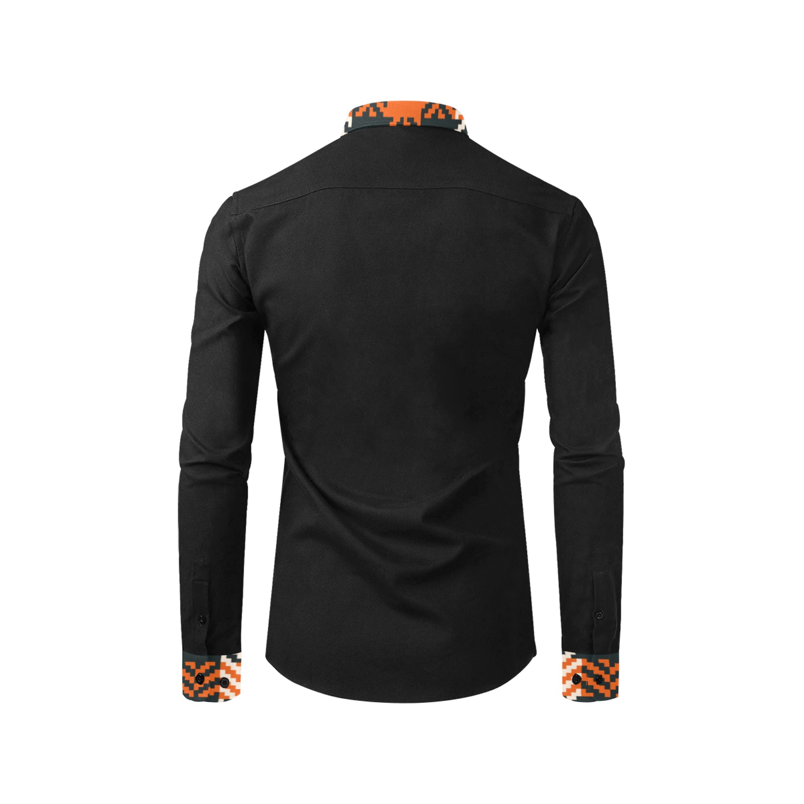 Brown Black Orange Plaid Casual Dress Shirt Men's All Over Print Casual Dress Shirt (Model T61)