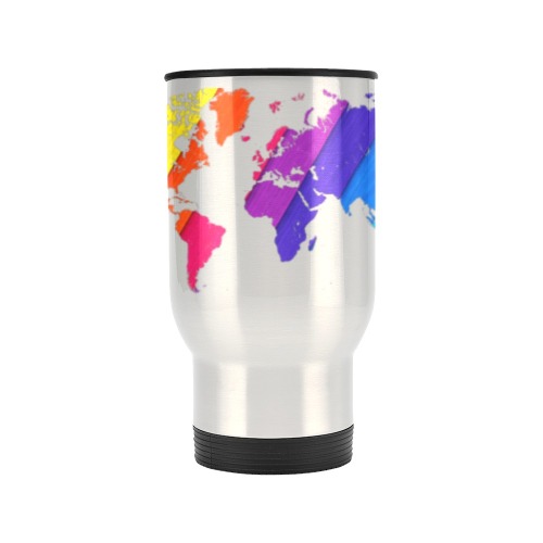 world map rainbow love Travel Mug (14oz)