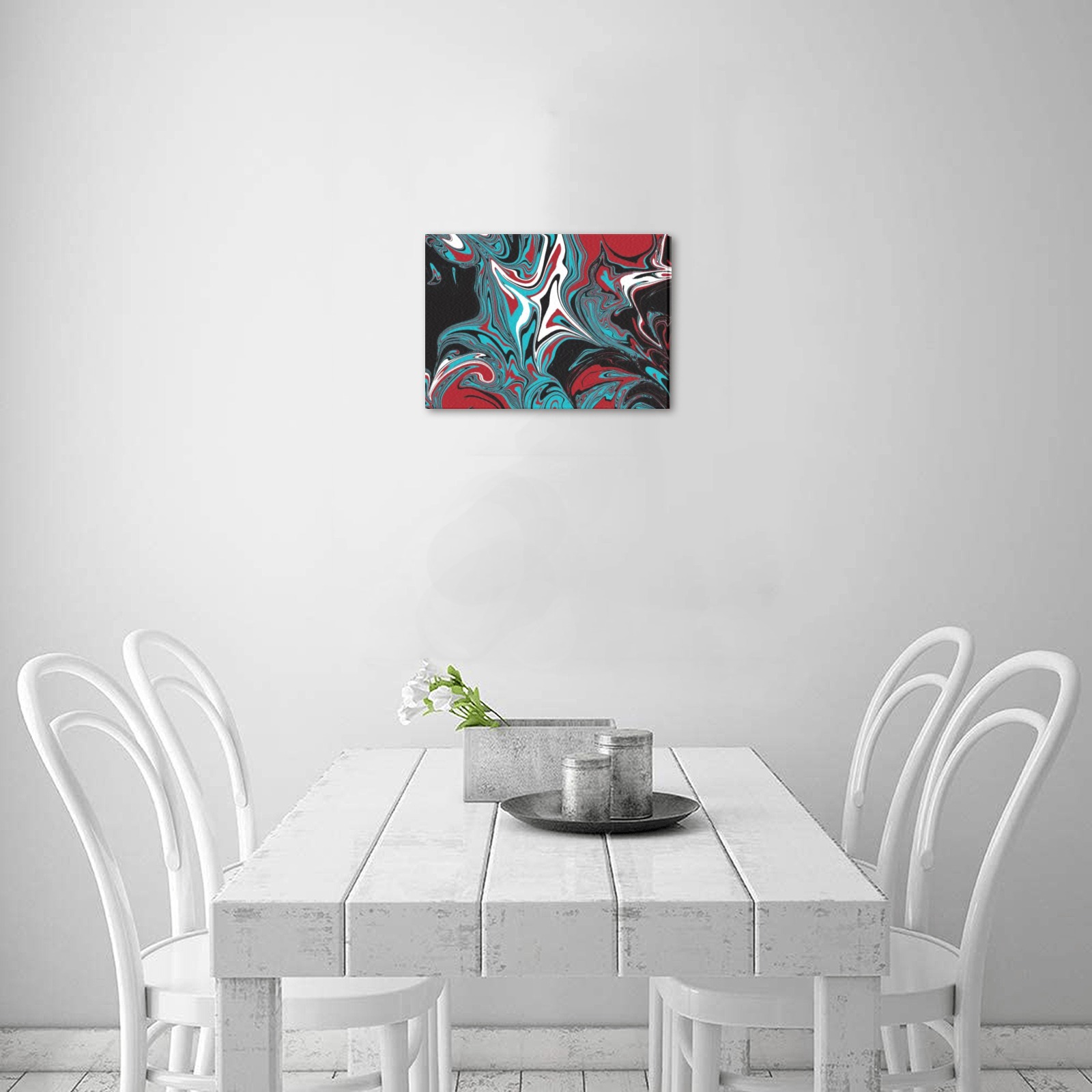 Dark Wave of Colors Upgraded Canvas Print 7"x5"