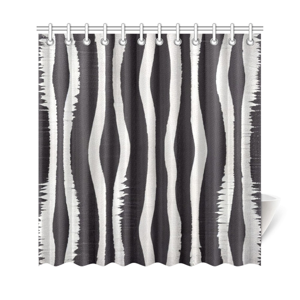 black and white zebra print Shower Curtain 69"x72"