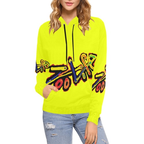 ZL.LOGO.yel All Over Print Hoodie for Women (USA Size) (Model H13)
