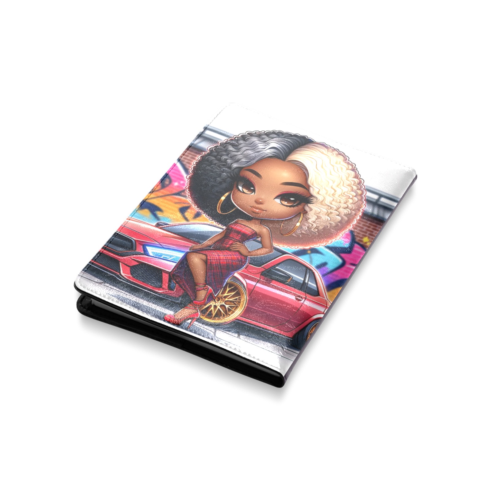 Urban Chic: Radiant Red Chibi notebook Custom NoteBook A5