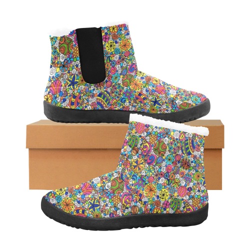 Cosmic Explosion small pattern Women's Cotton-Padded Shoes (Model 19291)