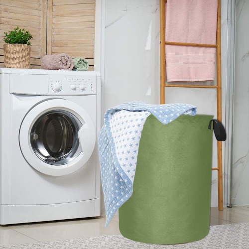 color dark olive green Laundry Bag (Large)