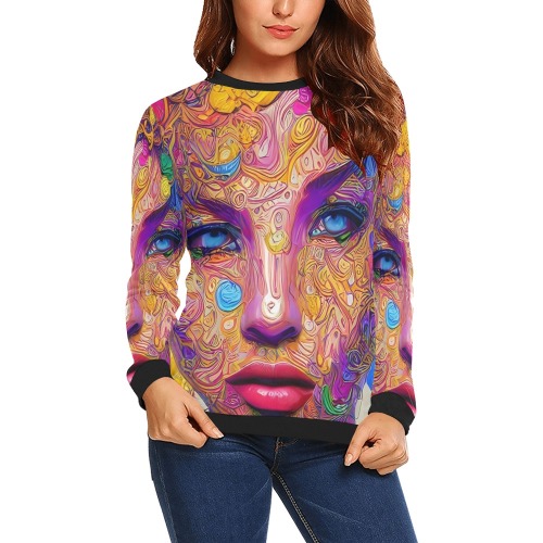 peppers girl All Over Print Crewneck Sweatshirt for Women (Model H18)