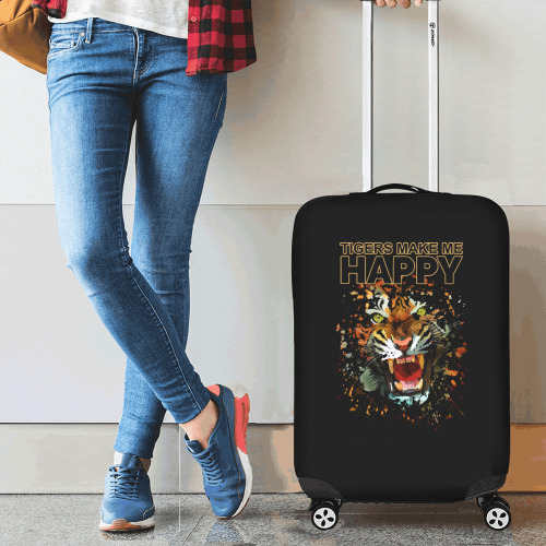 Tigers Make Me Happy Luggage Cover/Small 18"-21"
