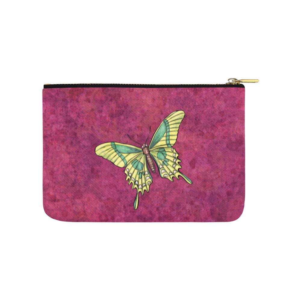 green butterfly Carry-All Pouch 9.5''x6''