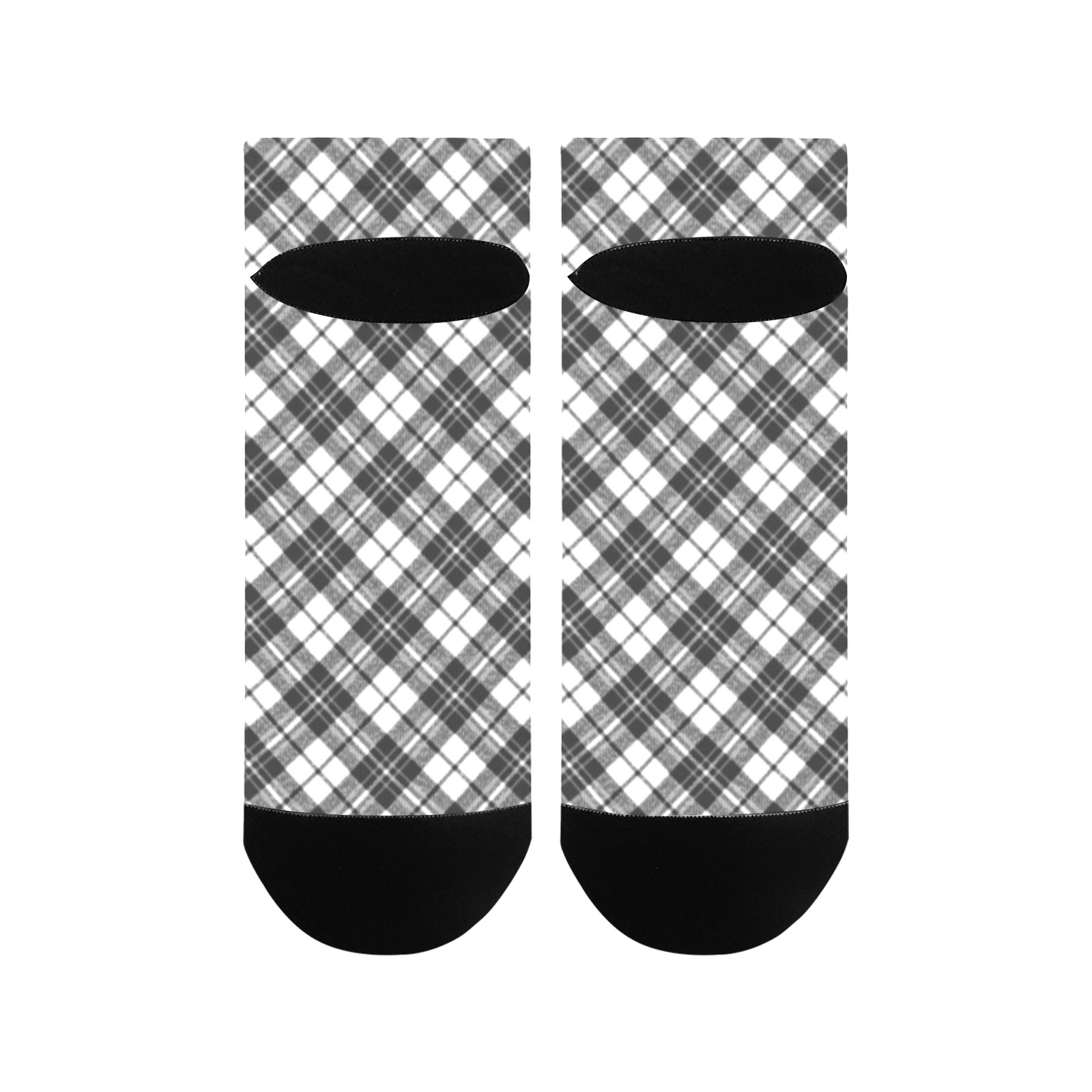 Tartan black white pattern holidays Christmas xmas elegant lines geometric cool fun classic elegance Women's Ankle Socks