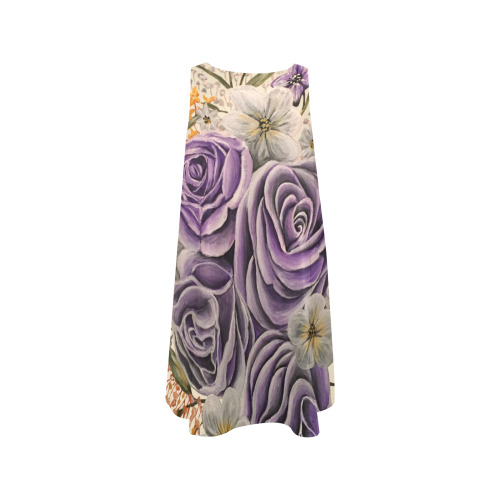 Purple Beauty Sleeveless A-Line Pocket Dress (Model D57)