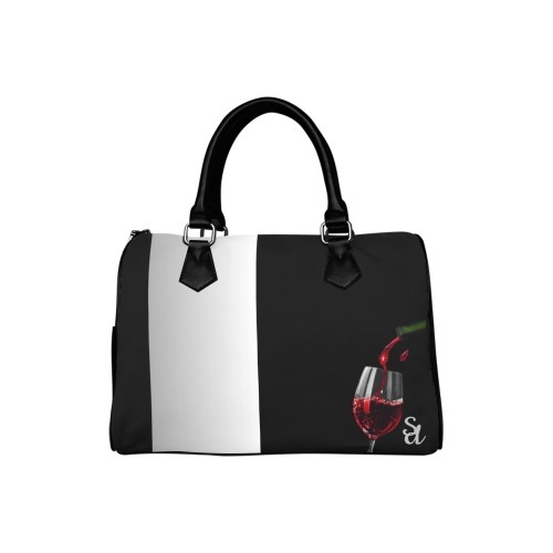 Wine Tasting Barrel Bag Black Boston Handbag (Model 1621)