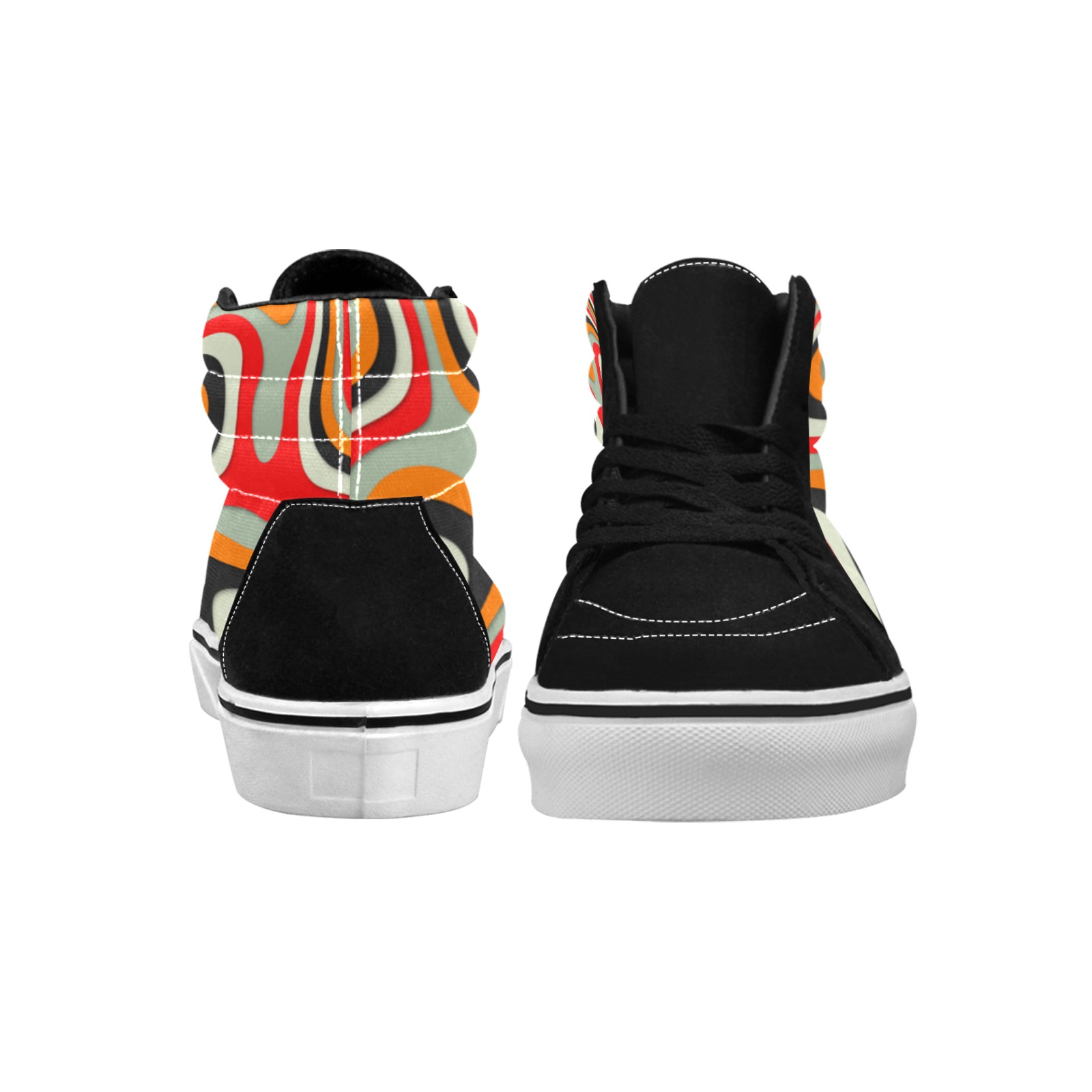 Art Women's High Top Skateboarding Shoes (Model E001-1)