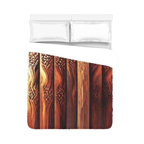Aztec pattern on wood 2 Duvet Cover 86"x70" ( All-over-print)