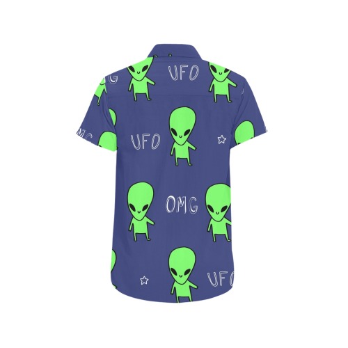 Funny UFO Men's All Over Print Short Sleeve Shirt (Model T53)