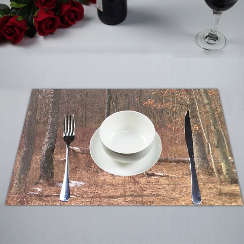 Falling tree in the woods Placemat 14’’ x 19’’ (Two Pieces)
