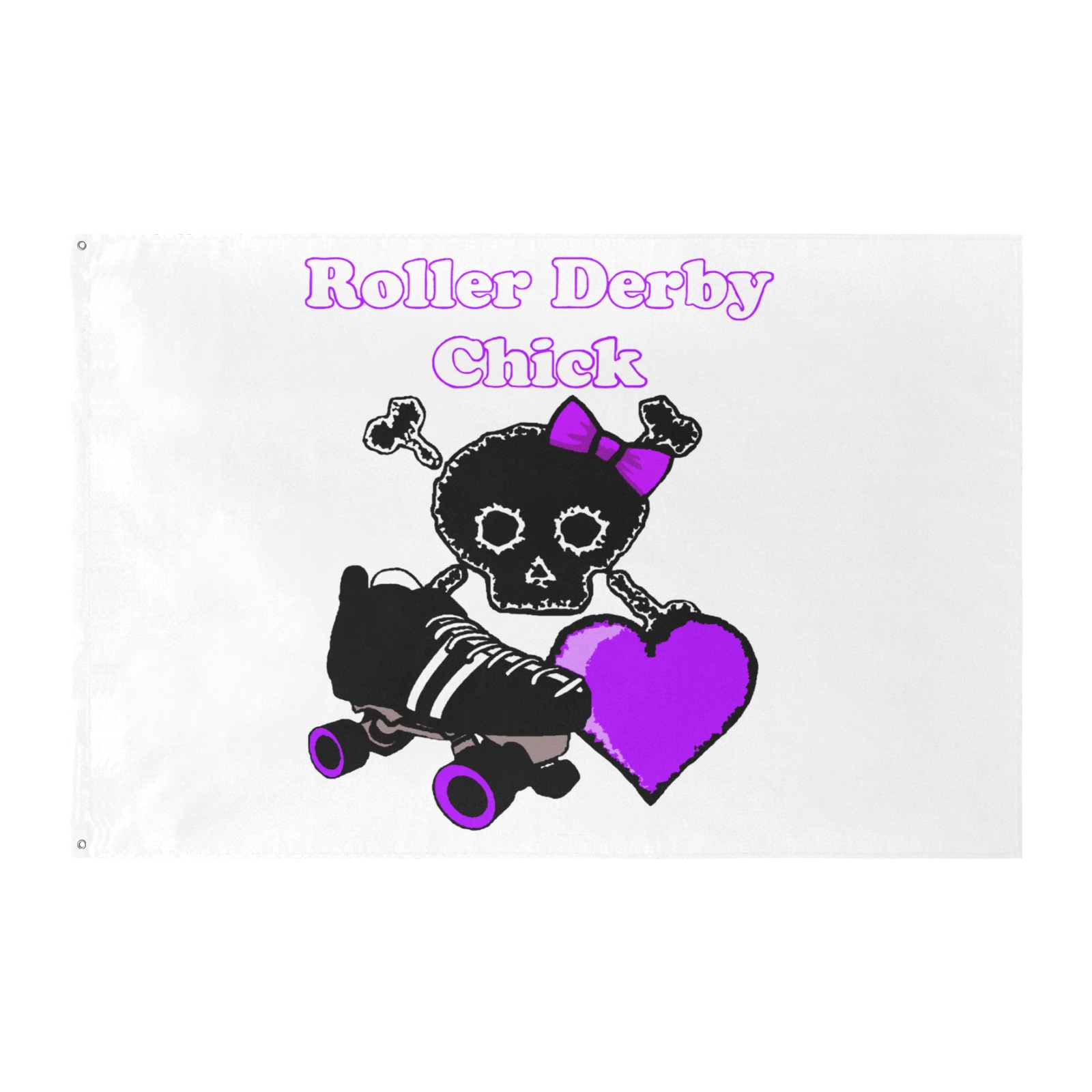 Roller Derby Chick (Purple) Custom Flag 6x4 Ft (72"x48") (One Side)