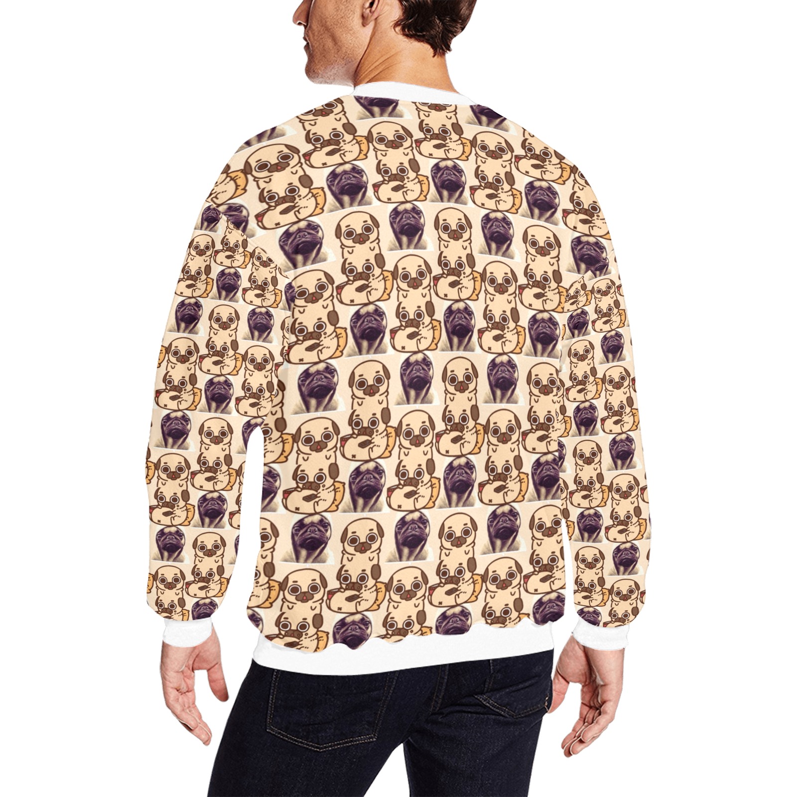 pattern (24) All Over Print Crewneck Sweatshirt for Men (Model H18)
