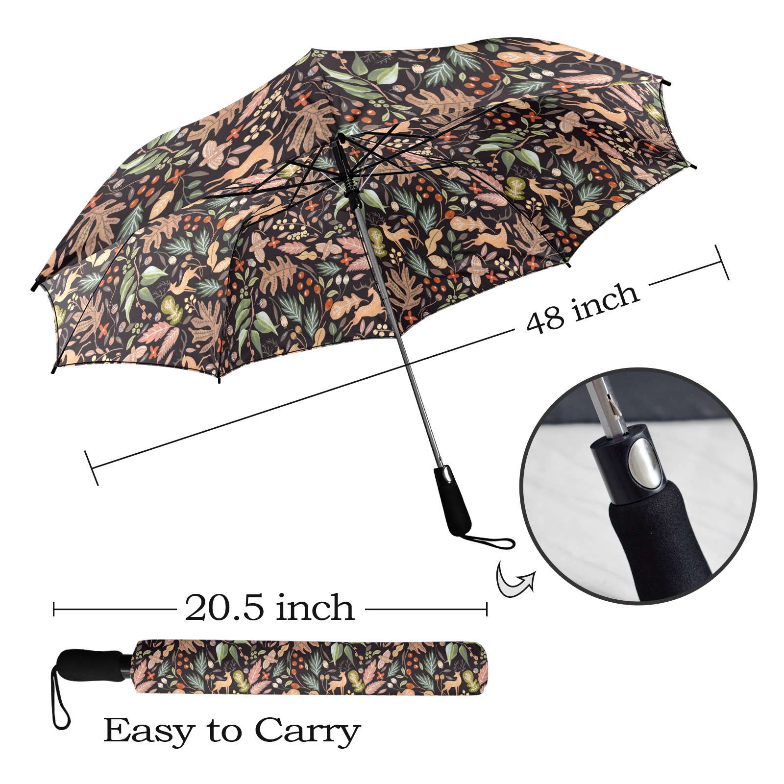 Christmas night lit 22F Semi-Automatic Foldable Umbrella (Model U12)