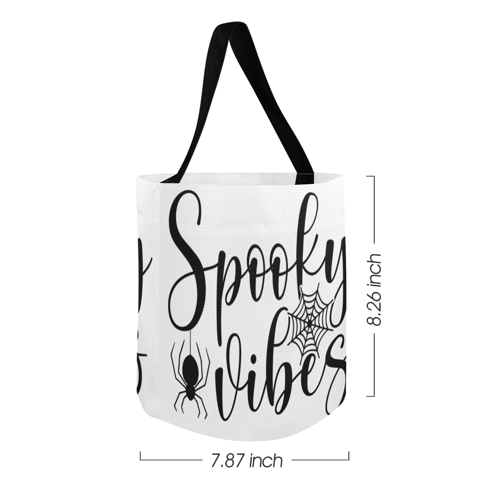SPOOKY VIBES BLACK & WHITE  TRICK OR TREAT BAG Halloween Candy Bag