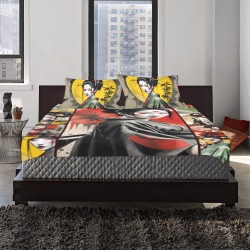 Retro Asia Geisha Poster Bed set 3-Piece Bedding Set