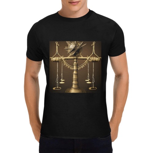 Steampunk Libra Men's T-Shirt in USA Size (Two Sides Printing)