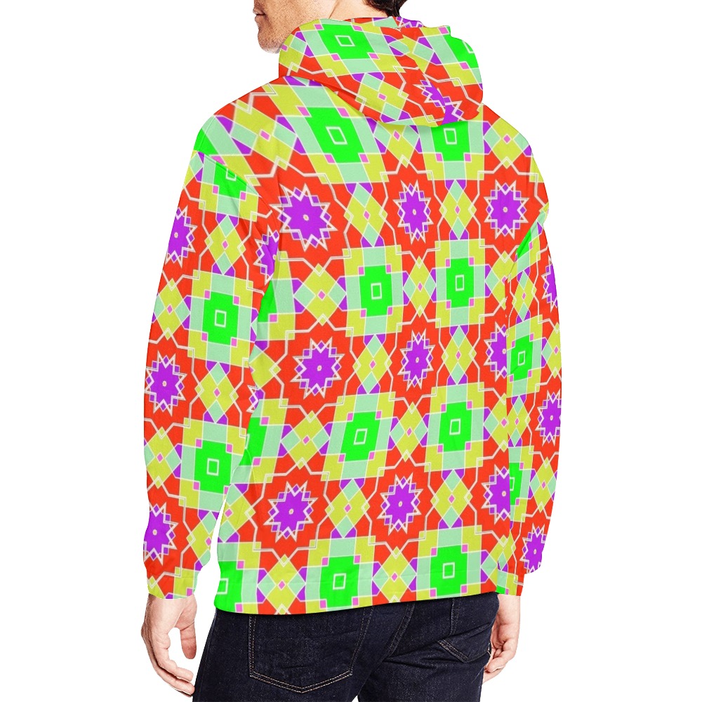 Fractoberry Bright Colors 007MH All Over Print Hoodie for Men (USA Size) (Model H13)