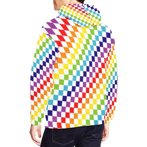 Geometric Rainbow Abstract 2 All Over Print Hoodie for Men (USA Size) (Model H13)