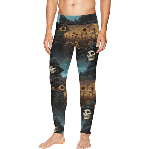 Death And Wildflowers Men's All Over Print Leggings (Model L38)
