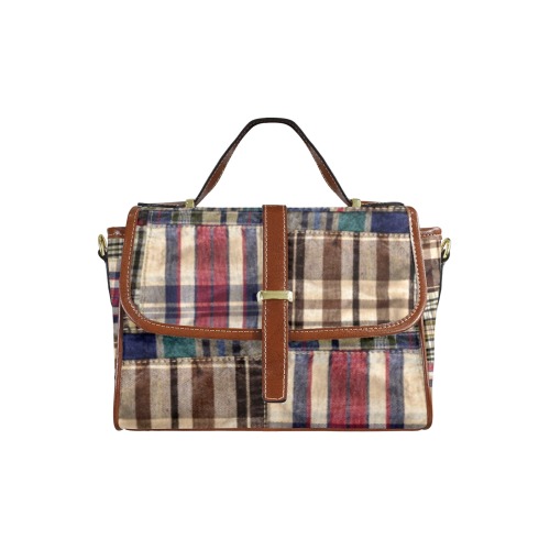 patchwork plaid wrinkled tartan look