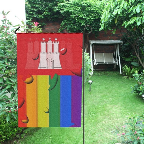 Hamburg Pride Flag Pop Art by Nico Bielow Garden Flag 12‘’x18‘’(Twin Sides)