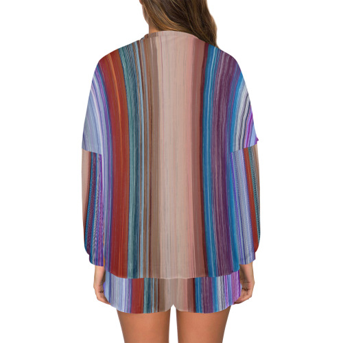 Altered Colours 1537 Women's Long Sleeve Mid-Length Shorts Pajama Set