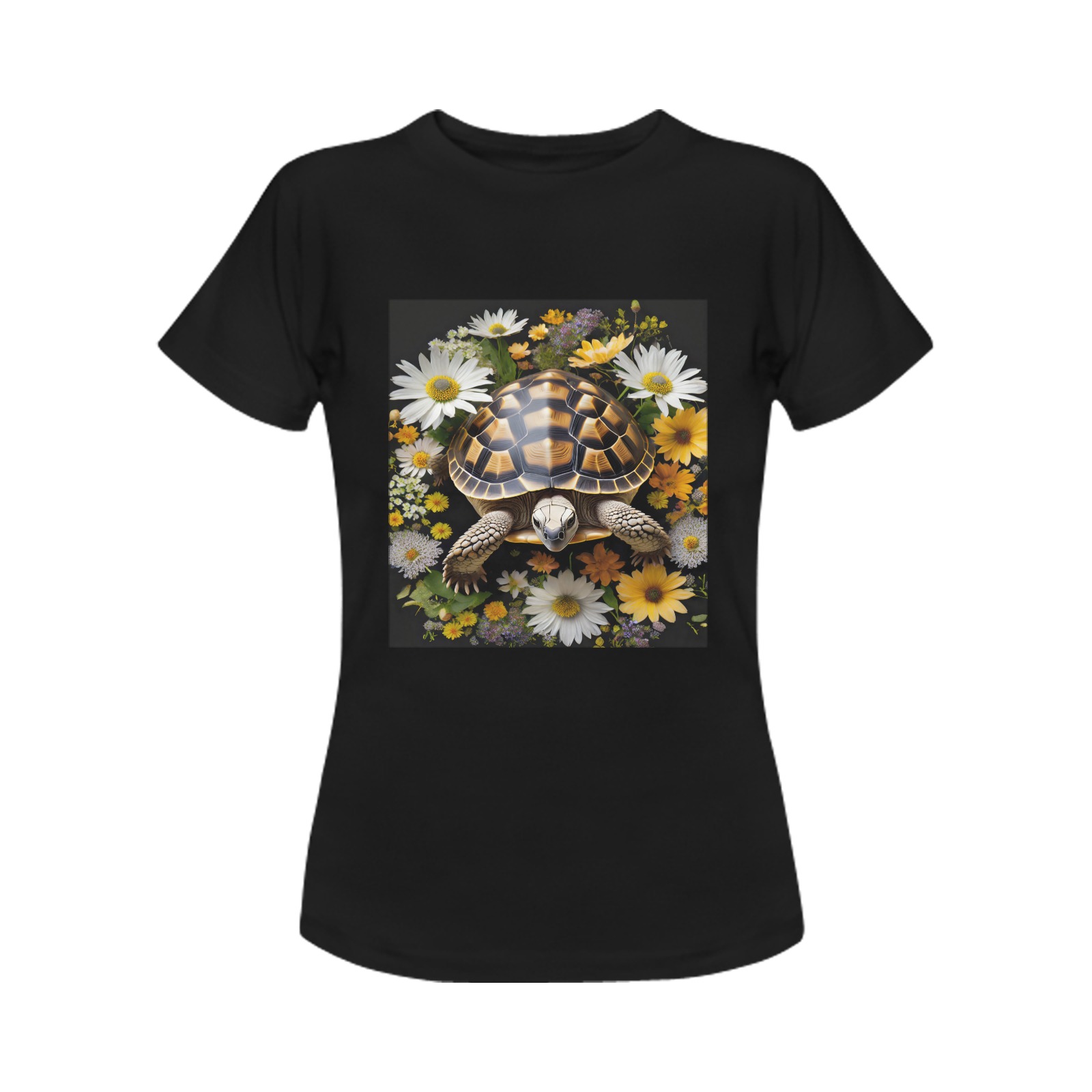 tortoise against a black background Women's T-Shirt in USA Size (Front Printing Only)