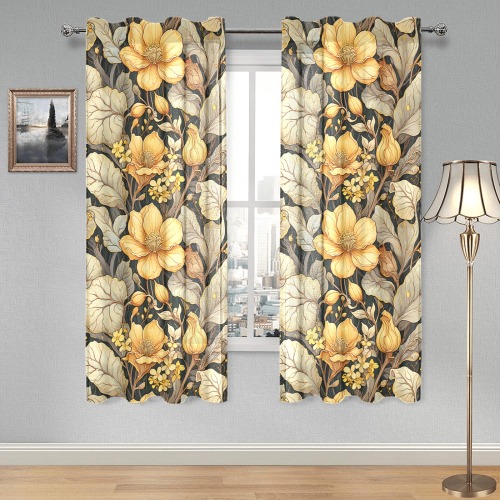 Fabulous Florals 22 Gauze Curtain 28"x63" (Two-Piece)